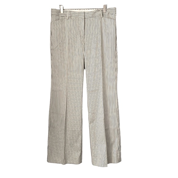 Express Pants - Express Cream Black Stripe Wide Leg Trousers